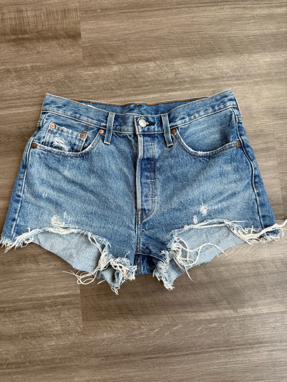 Denim Distressed Jean Shorts